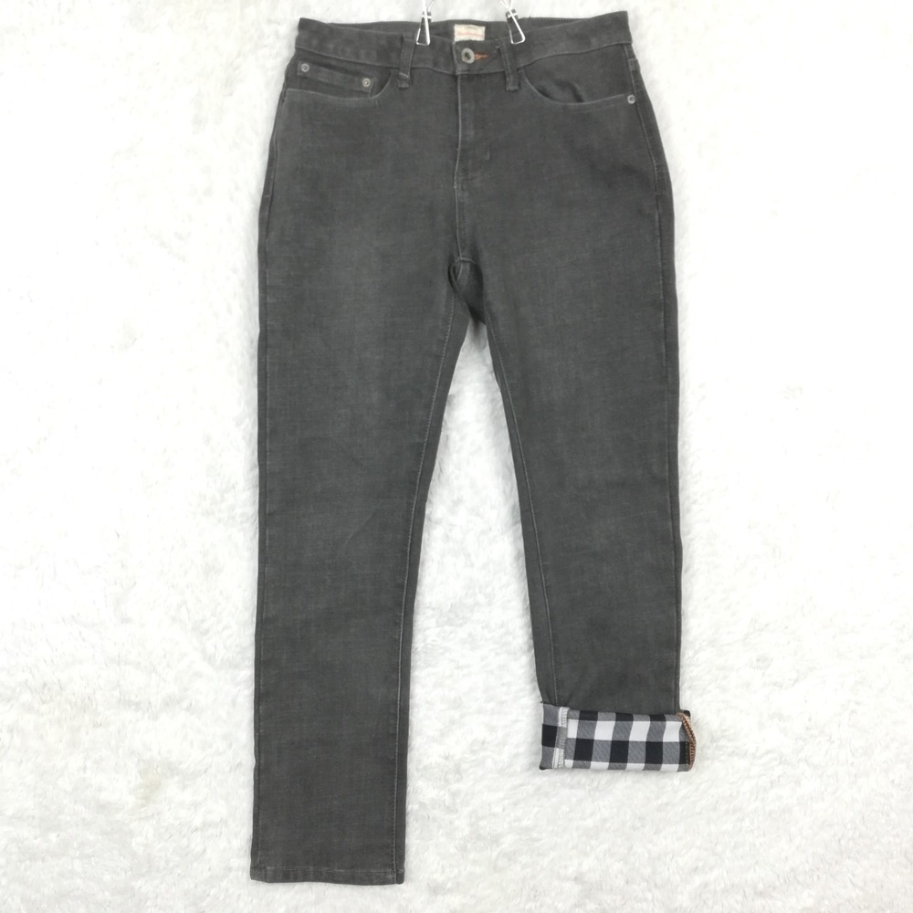 Weatherproof Vintage‎ Womens Jeans Slim Straight Leg Thermal Denim Gray 8